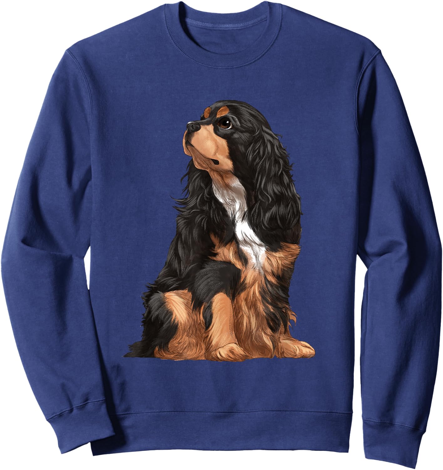Sitting Dog Cavalier King Charles Spaniel Sweatshirt - Sweatshirt | Navy