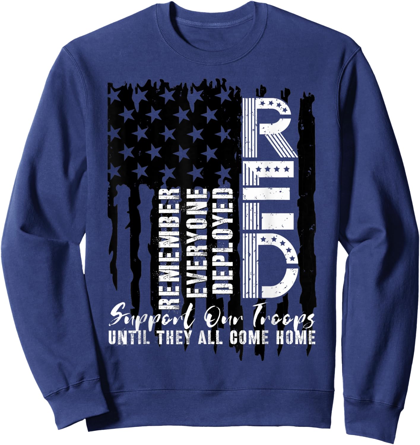 On Friday We Wear Red Friday Military Support troops US Flag Sweatshirt - Sweatshirt | Navy