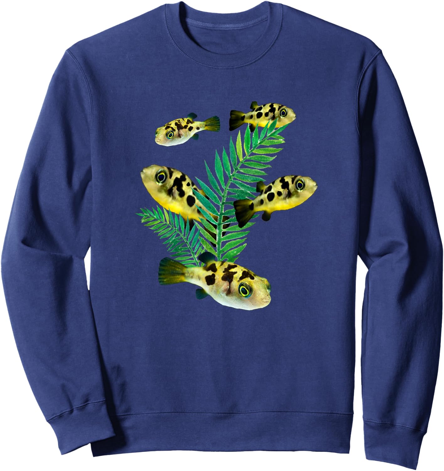 Pea Puffers Aquarium Fish Dwarf Puffer Fish Tank Lovers Sweatshirt - Sweatshirt | Navy