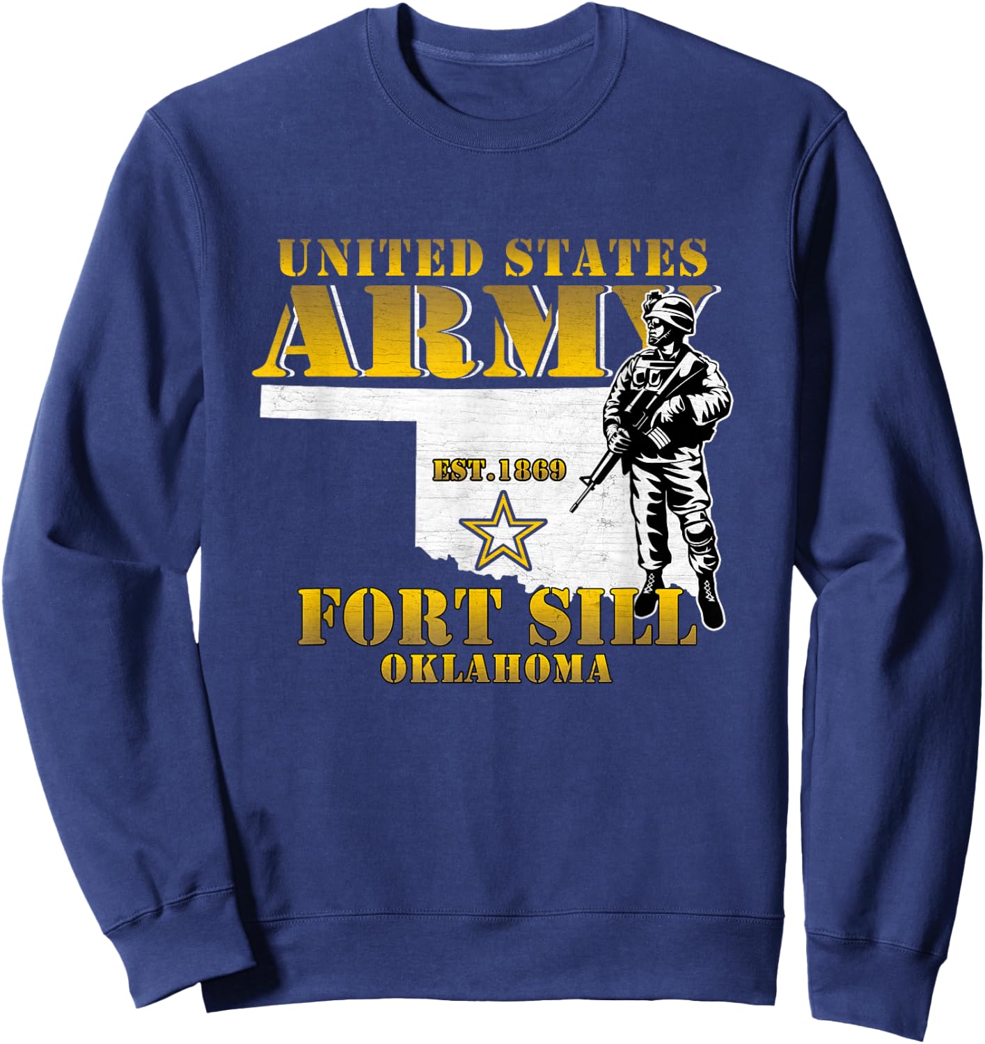 Fort Sill Oklahoma Us Army Base Ft Sill Veterans Vintage Sweatshirt - Sweatshirt | Navy