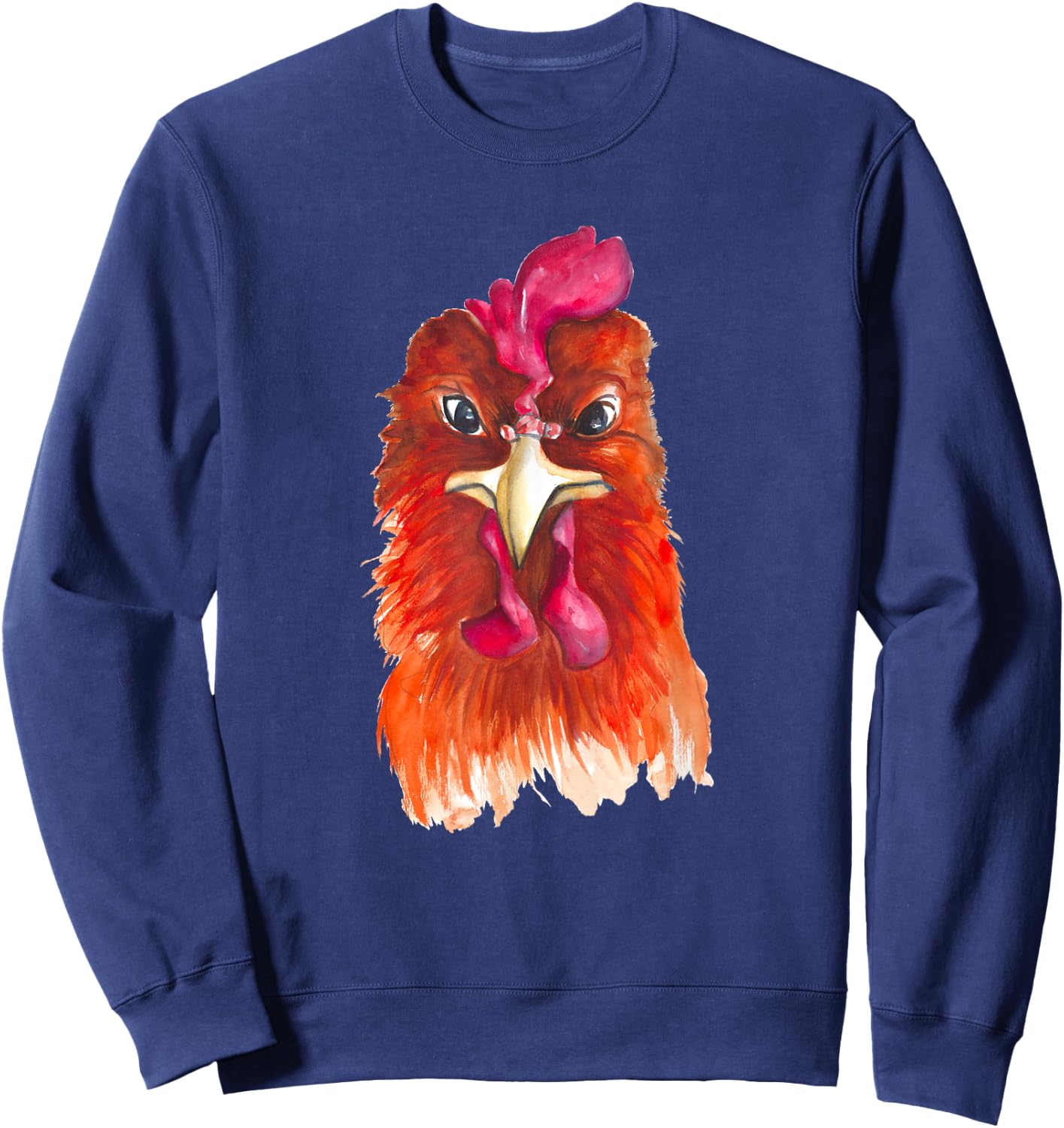 Funny Chicken Farmer design women men angry rooster Sweatshirt - Sweatshirt | Navy