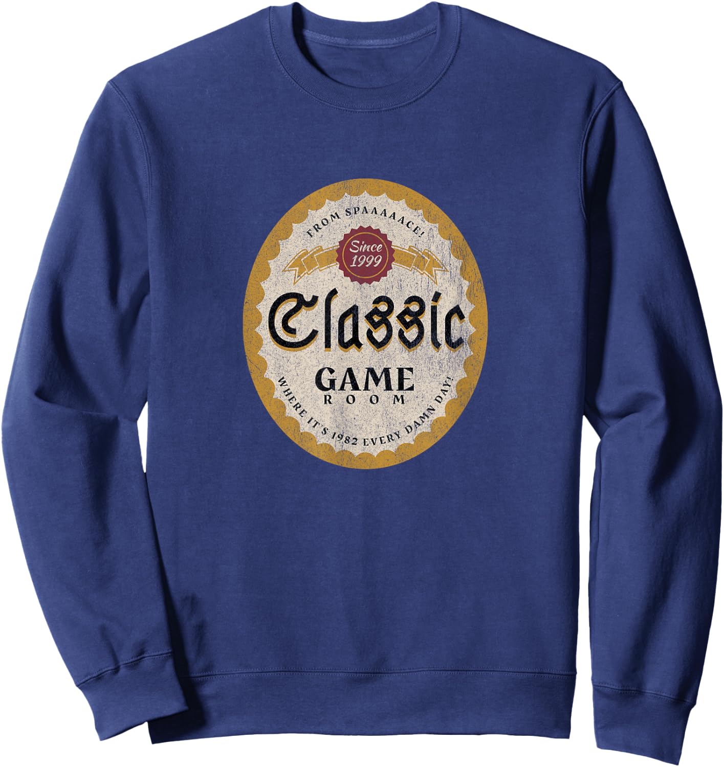 Classic Game Room "From Spaaaaace!" Beer Logo Sweatshirt - Sweatshirt | Navy