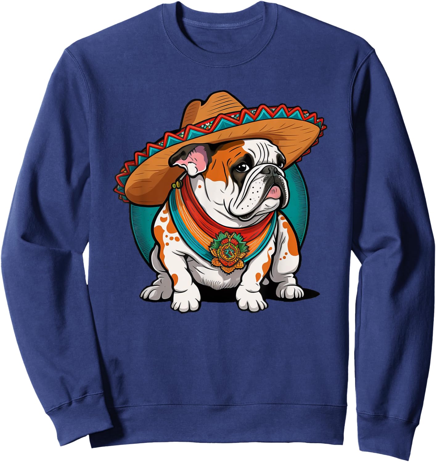 Hispanic Pride English bulldog with Sombrero Heritage Sweatshirt - Sweatshirt | Navy