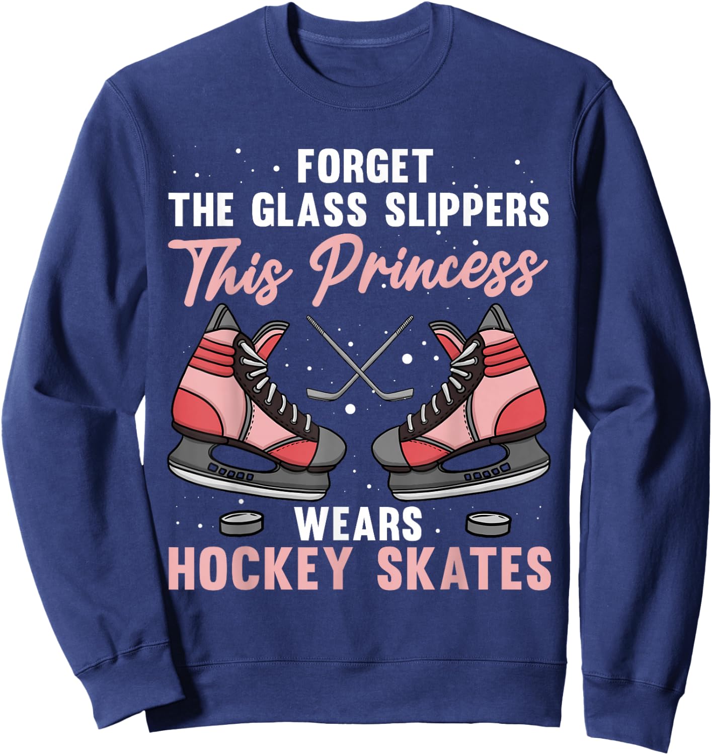 Funny Ice Hockey Art Girls Ice Hockey Player Lover Sweatshirt - Sweatshirt | Navy
