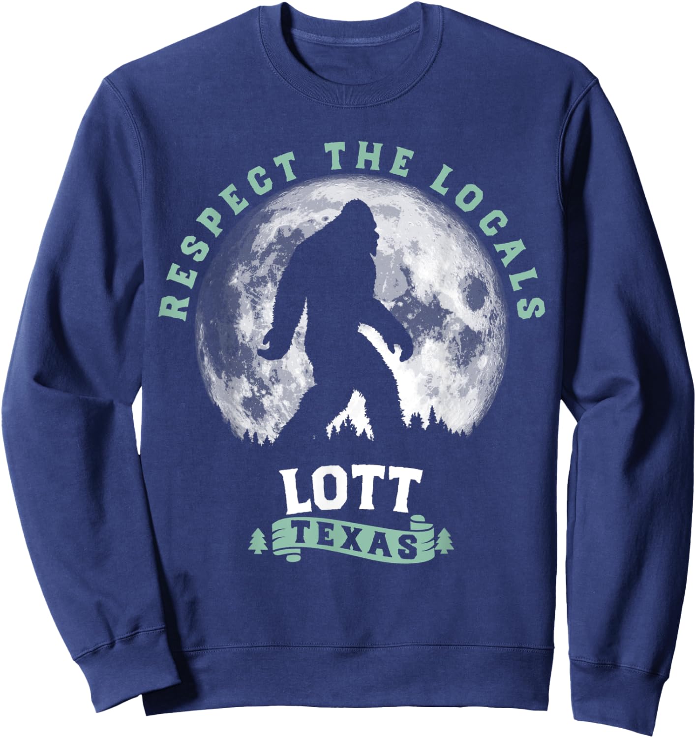 Lott Texas Bigfoot Night Walk Retro Moon Sweatshirt - Sweatshirt | Navy
