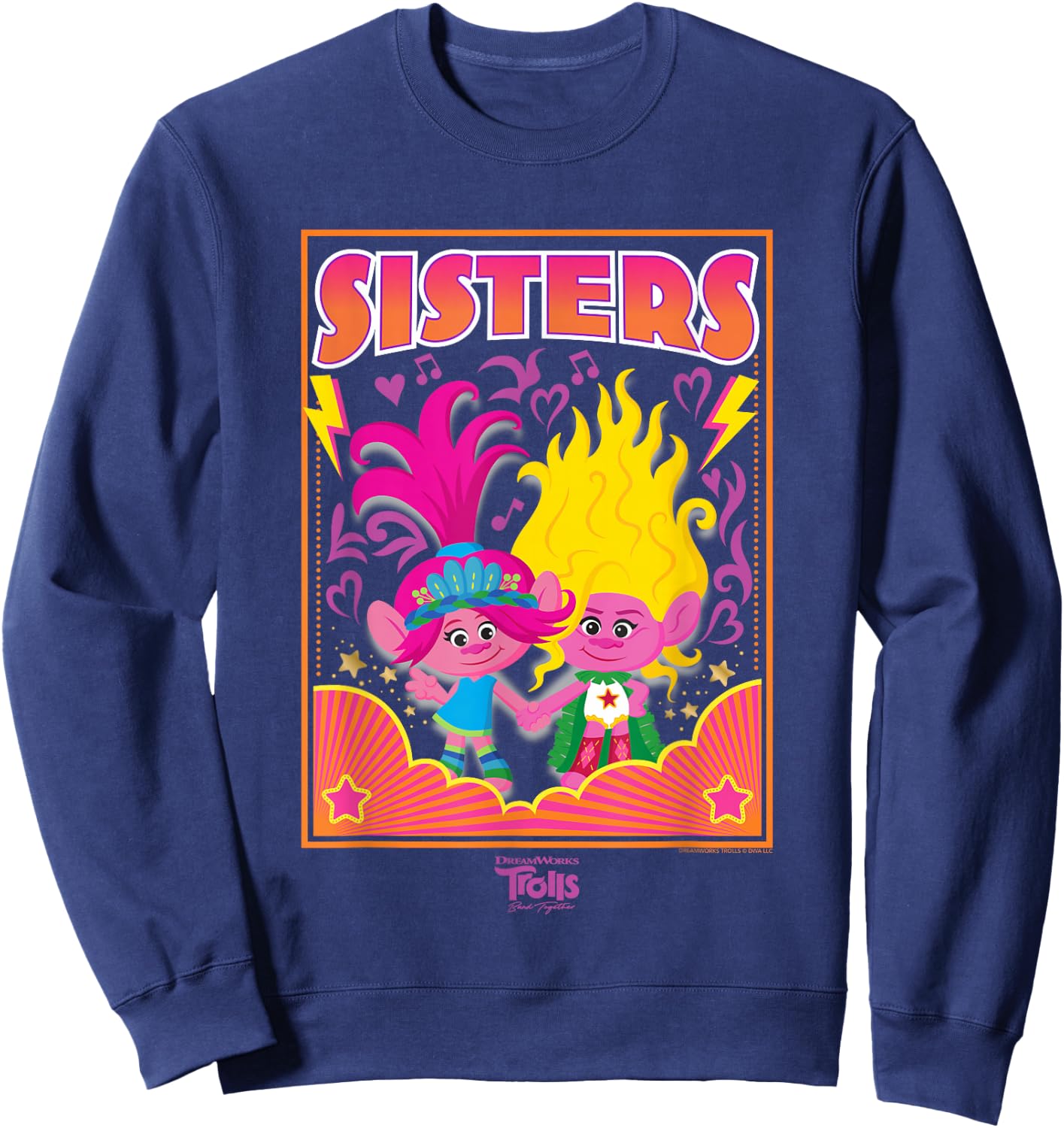 DreamWorks Trolls Band Together Poppy and Viva Sisters Sweatshirt - Sweatshirt | Navy