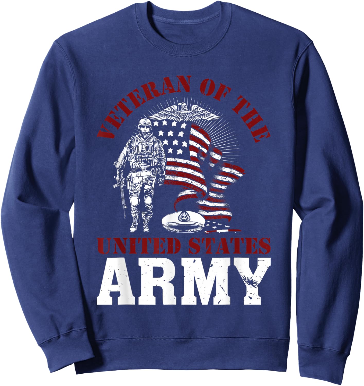 Veteran of the United States US Army Military Veterans Sweatshirt - Sweatshirt | Navy