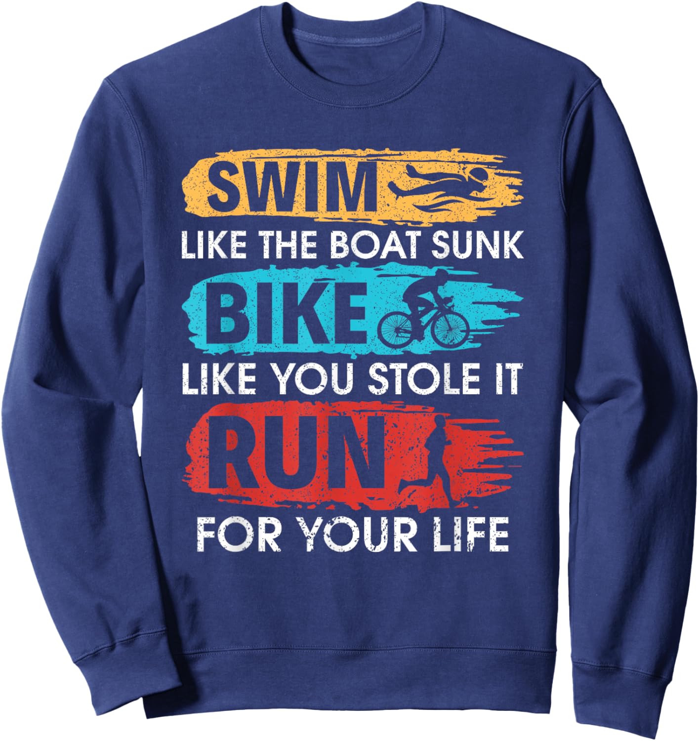 Cool Triathlon Women Swim Bike Run Triathlete Sweatshirt - Sweatshirt | Navy