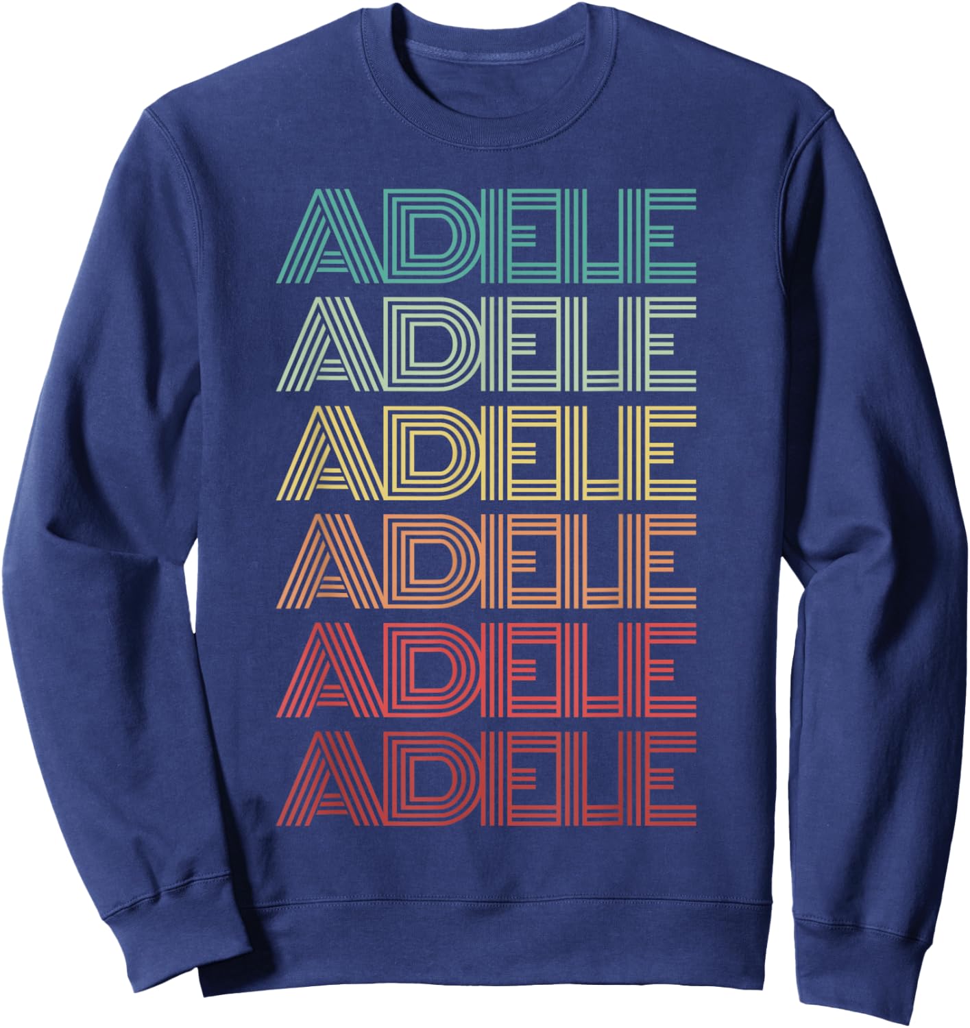 Retro First Name ADELE Italian Personalized Nametag Groovy Sweatshirt - Sweatshirt | Navy