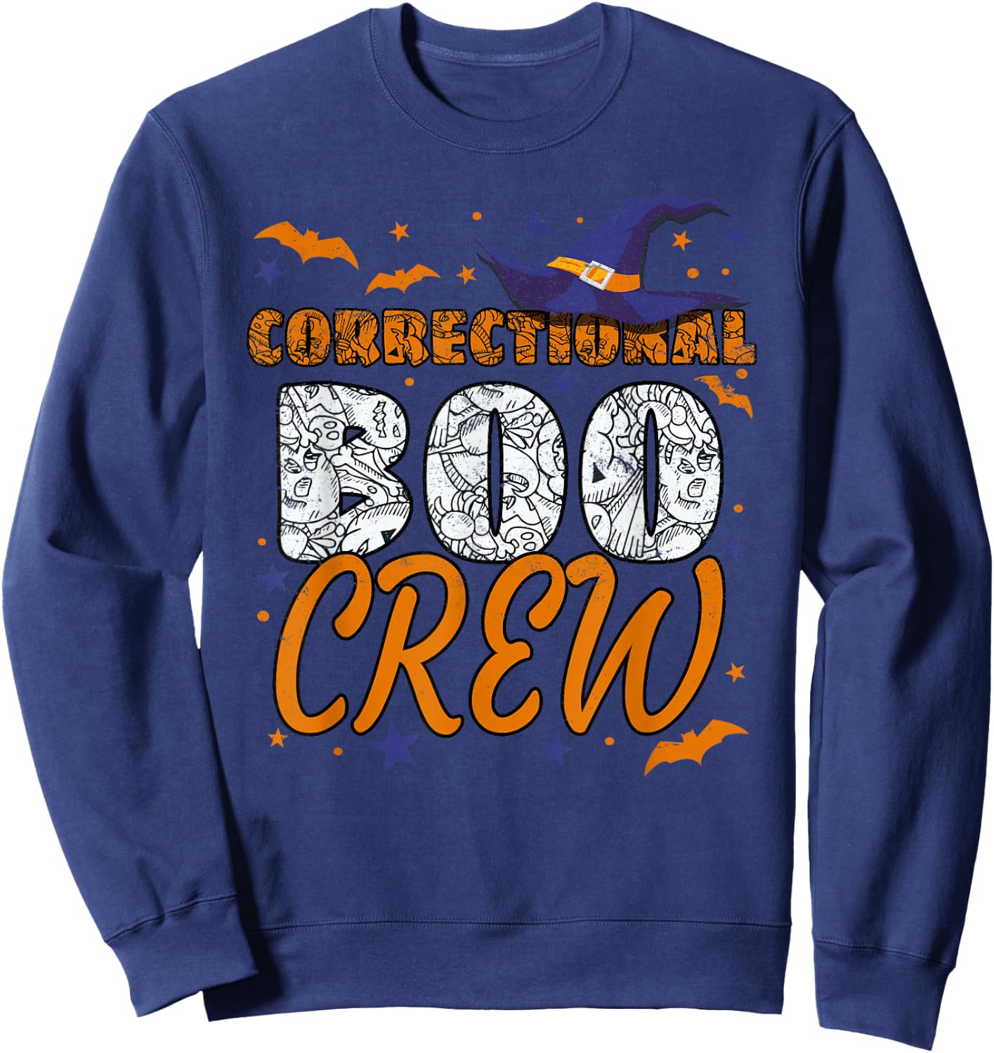 Correctional Boo Crew Halloween Nurse Matching Sweatshirt - Sweatshirt | Navy