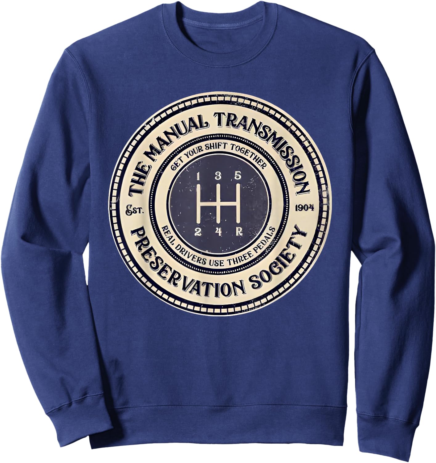 5 Speed the Manual Transmission Preservation Society Sweatshirt - Sweatshirt | Navy