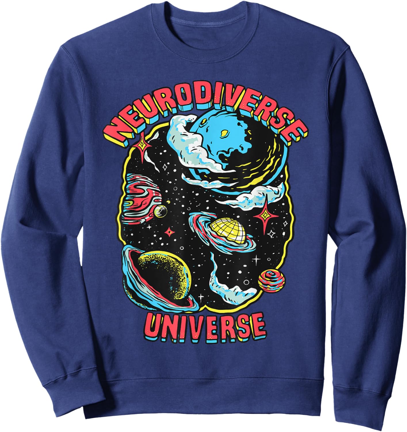 Neurodiverse Universe Neurodiversity Embrace ADHD Autism ASD Sweatshirt - Sweatshirt | Navy