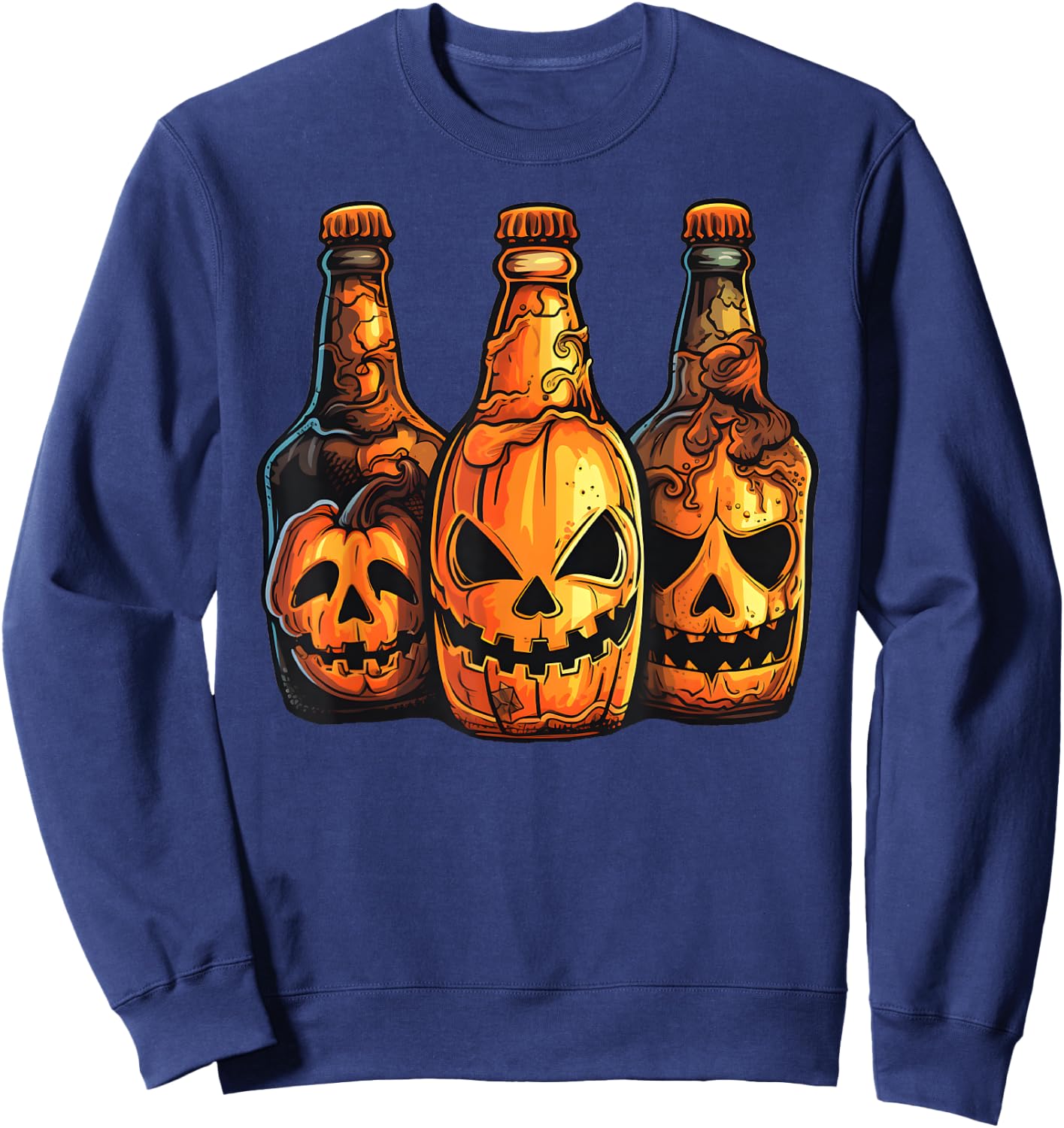 Pumpkin Beer Halloween Spooky Pumpkins Halloween Bar Crawl Sweatshirt - Sweatshirt | Navy