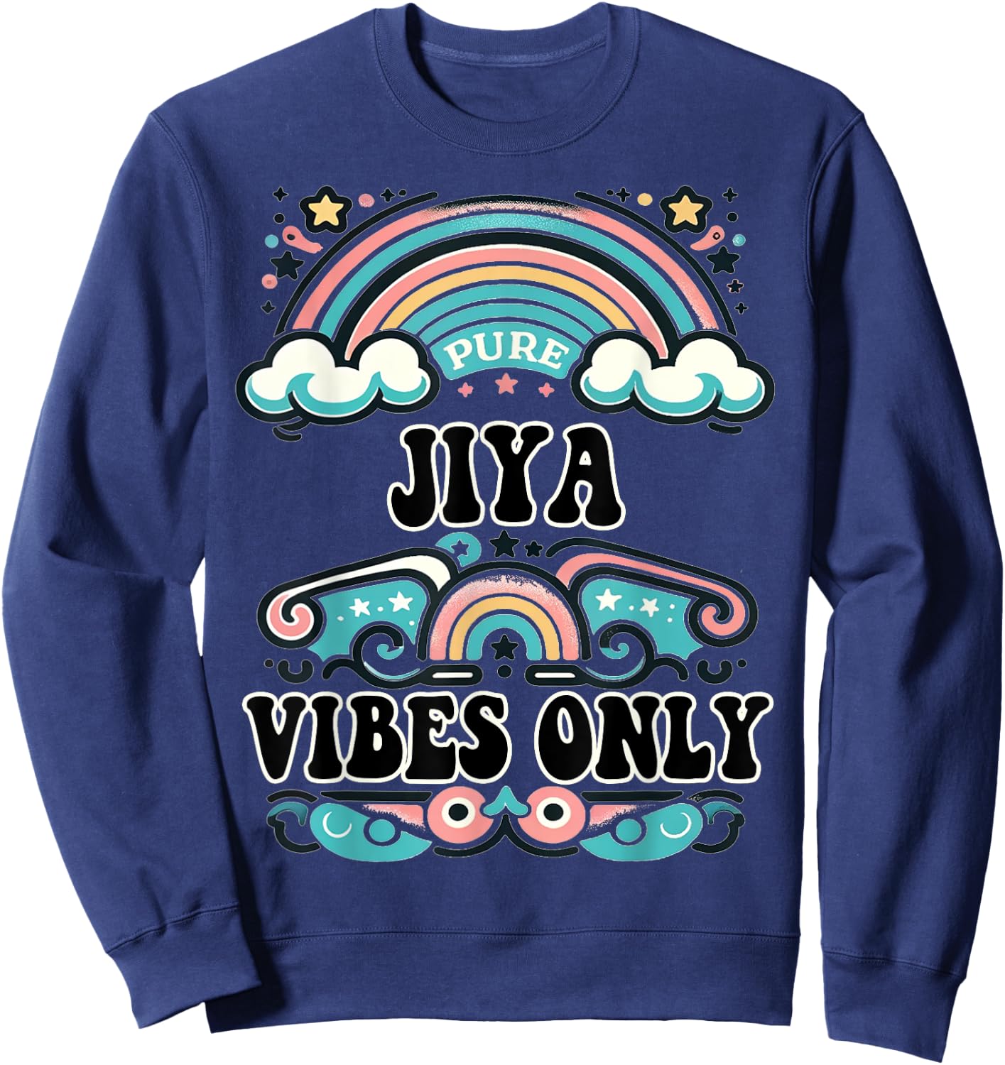 JIYA Vibes Only Cute Retro Girls JIYA Name Sweatshirt - Sweatshirt | Navy
