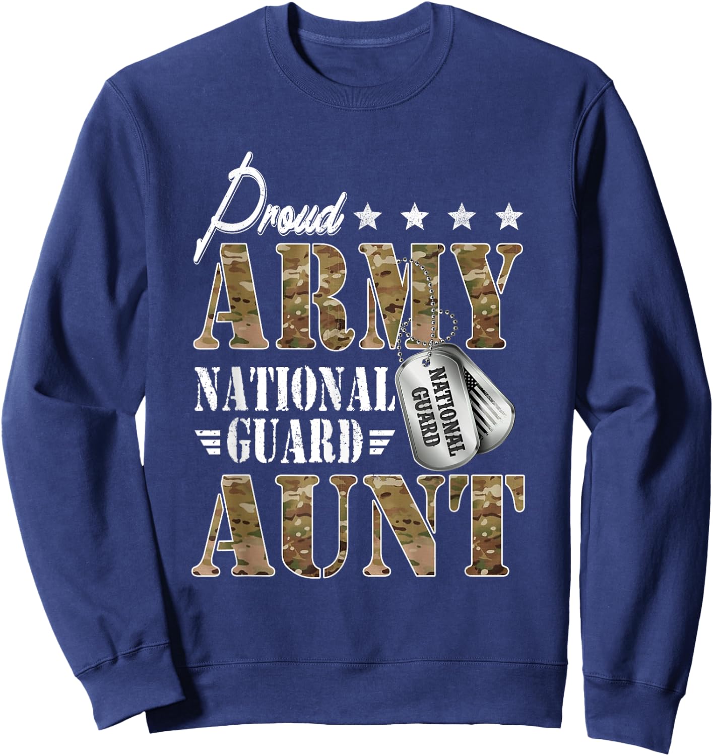 Proud Army National Guard Aunt National Guard Women's Black Regular Fit Short Sleeve Small Modern Military Graduation Sweatshirt - Sweatshirt | Navy