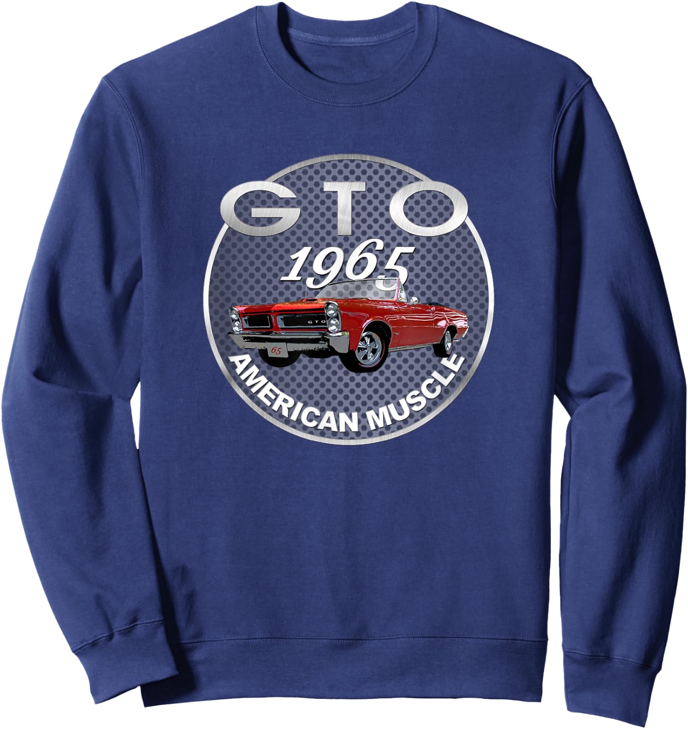 Vintage 1965 Gto Convertible, Classic American Muscle Cars Sweatshirt - Sweatshirt | Navy
