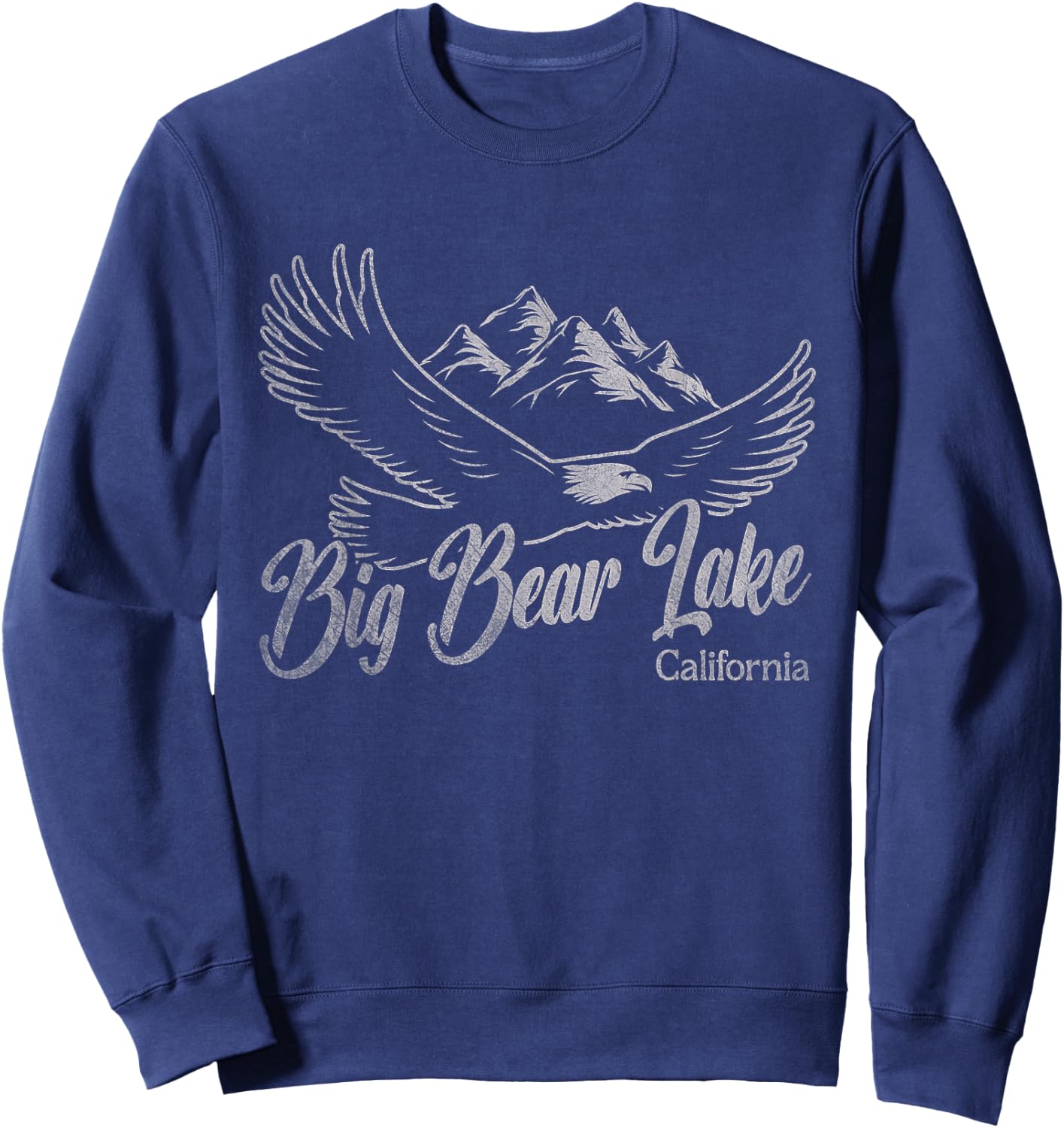 Vintage Big Bear Lake California Mountains Eagle Sweatshirt - Sweatshirt | Navy