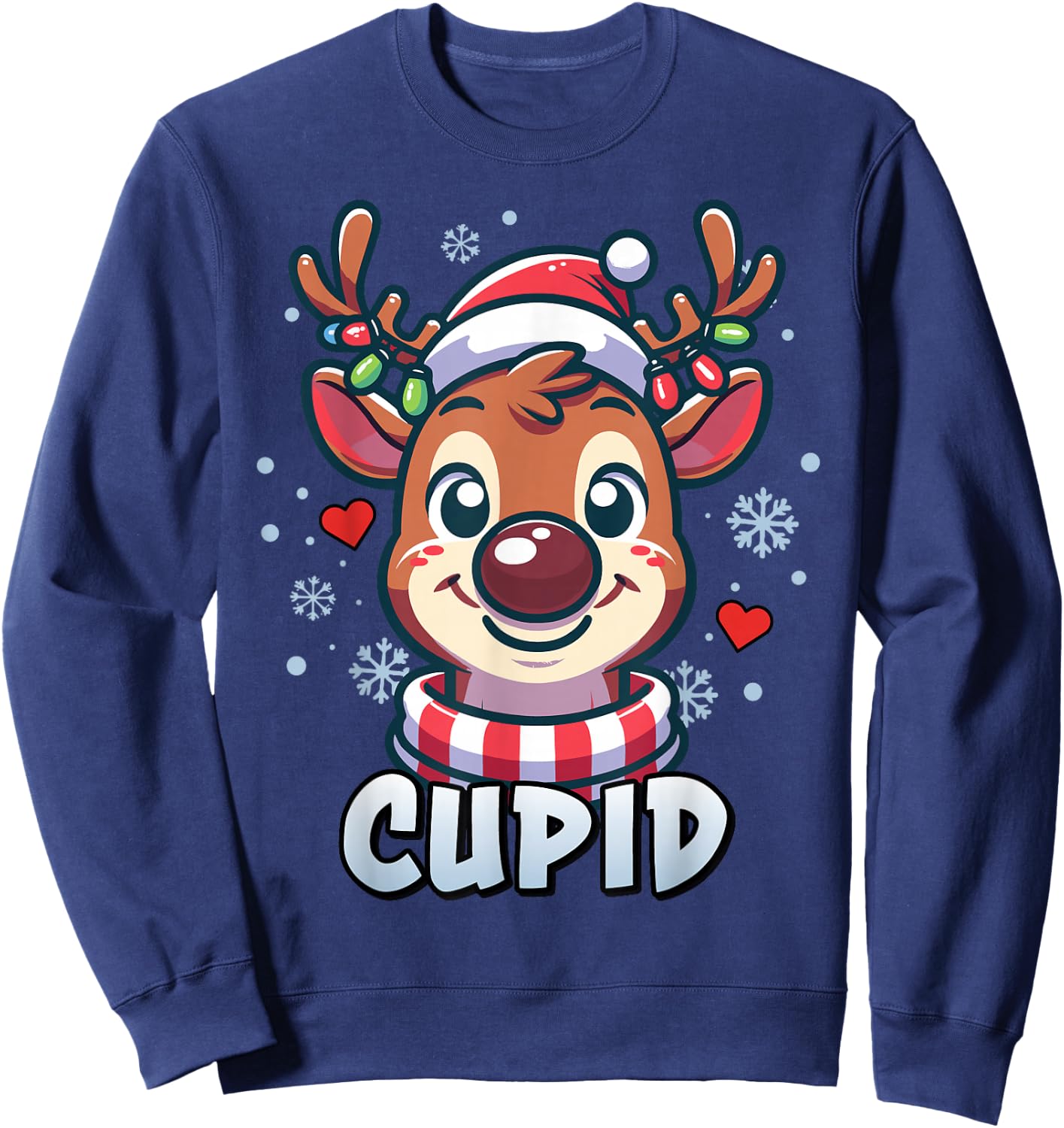 Santa’s Reindeer Cupid Xmas Group Costume Sweatshirt - Sweatshirt | Navy