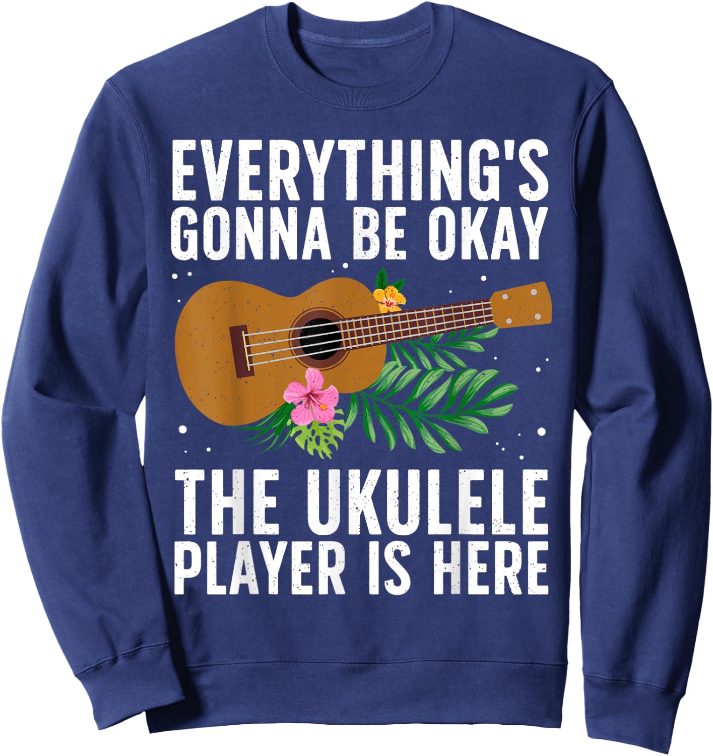 Cool Ukulele Player Design Women Uke Ukulele Lover Sweatshirt - Sweatshirt | Navy