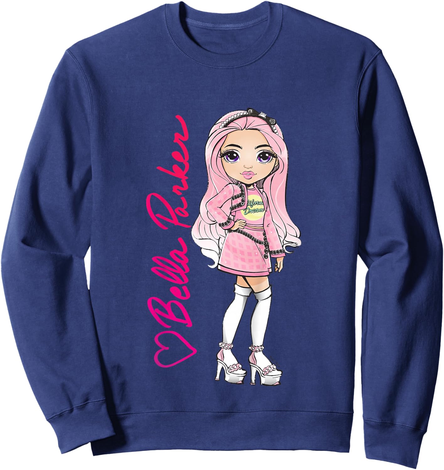 Kids Rainbow High Bella Parker Sassy Pose Portrait Sweatshirt - Sweatshirt | Navy