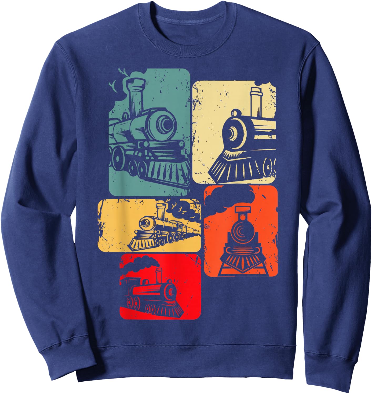 Train Railroad Engineer Railway Steam Train Locomotive Sweatshirt - Sweatshirt | Navy