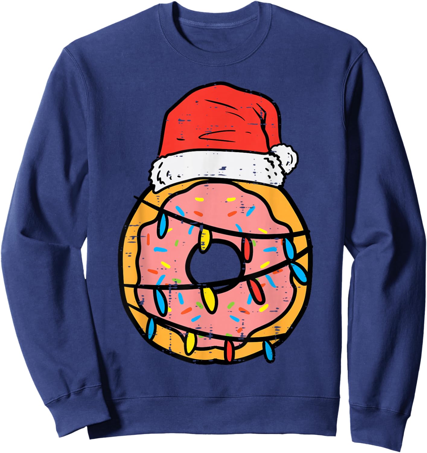 Christmas Donut Santa Cute Xmas Baking Baker Men Women Kids Sweatshirt - Sweatshirt | Navy