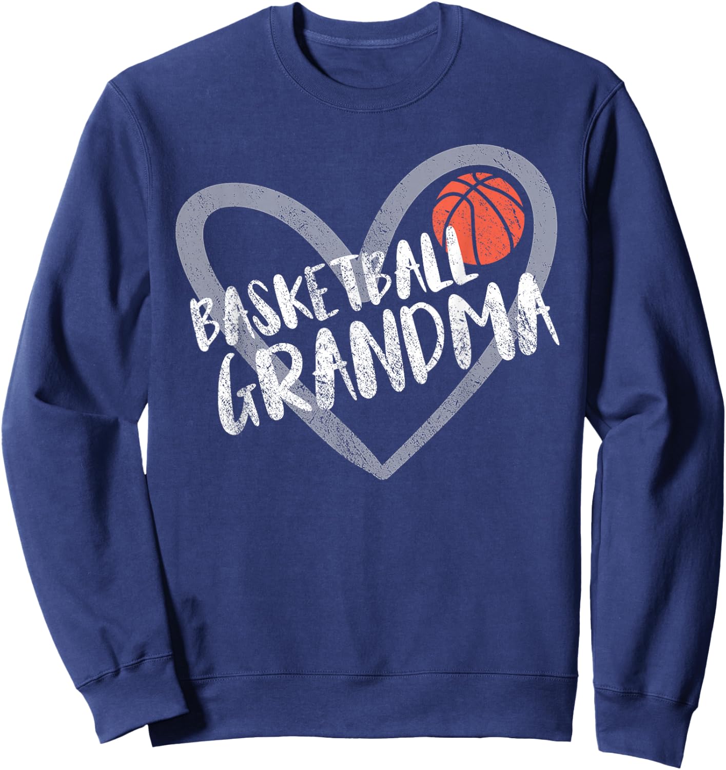 Basketball Grandma Heart Sweatshirt - Sweatshirt | Navy