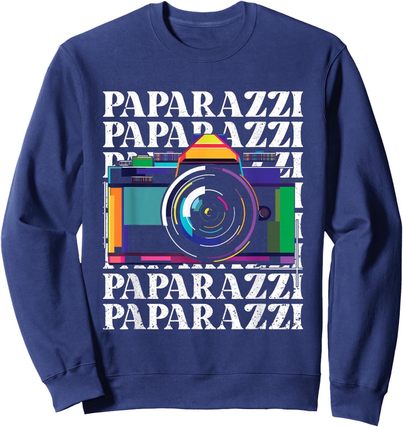 Paparazzi | Yellow Journalism Press | Photographer Camera Sweatshirt - Sweatshirt | Navy