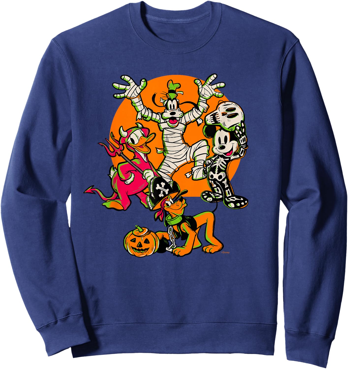 Disney 100 Mickey Donald Goofy & Pluto Halloween Costumes Sweatshirt - Sweatshirt | Navy
