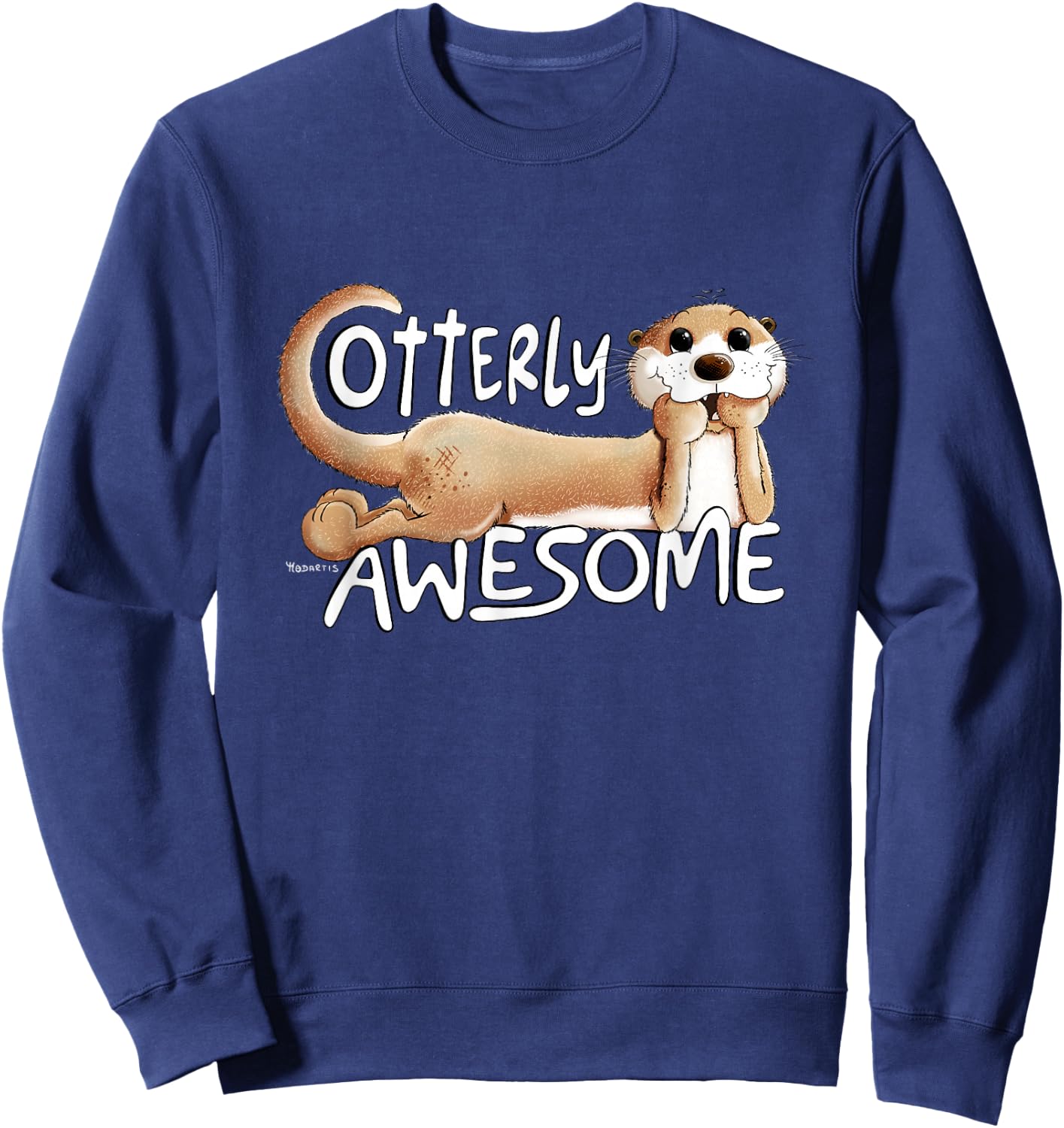 Otterly Awesome Otter Word Game Sea Otter Statement Sweatshirt - Sweatshirt | Navy