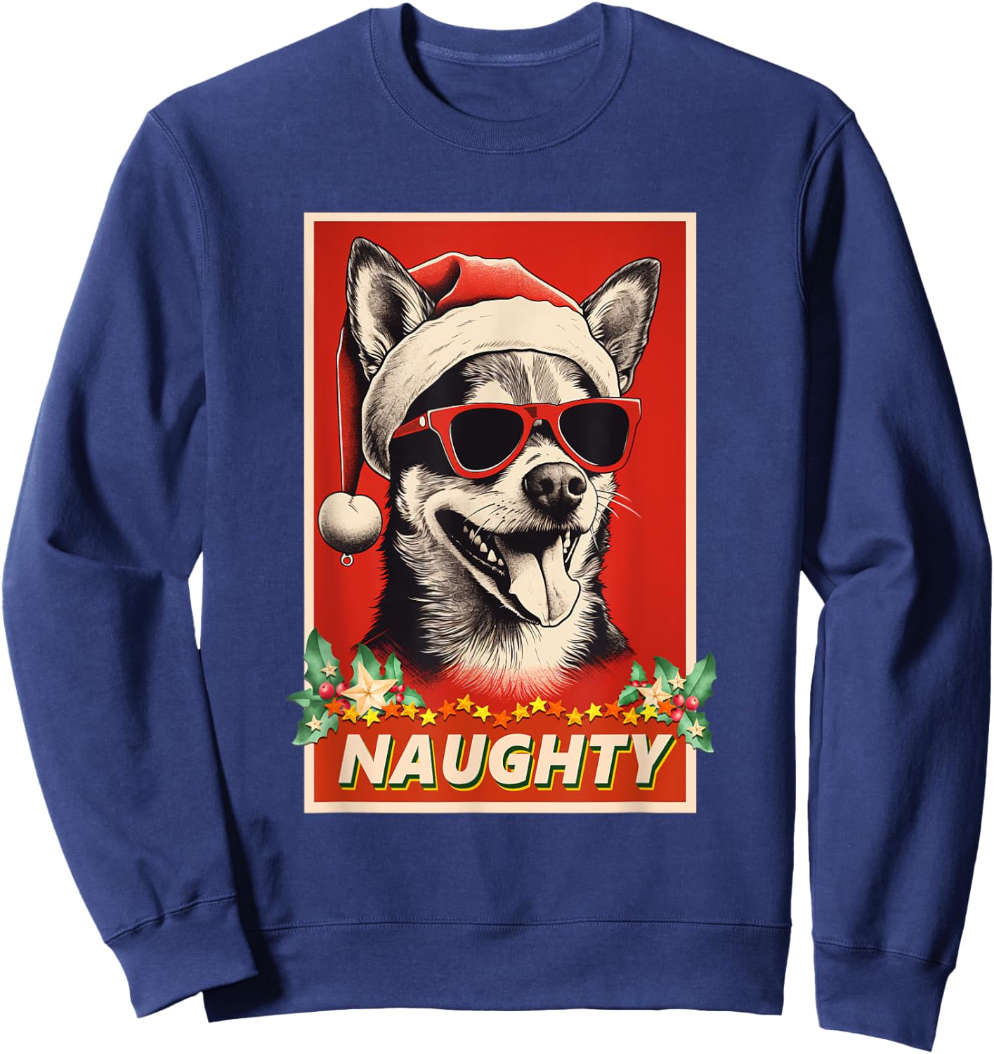 Funny Huskita Christmas Naughty Vintage Sweatshirt - Sweatshirt | Navy