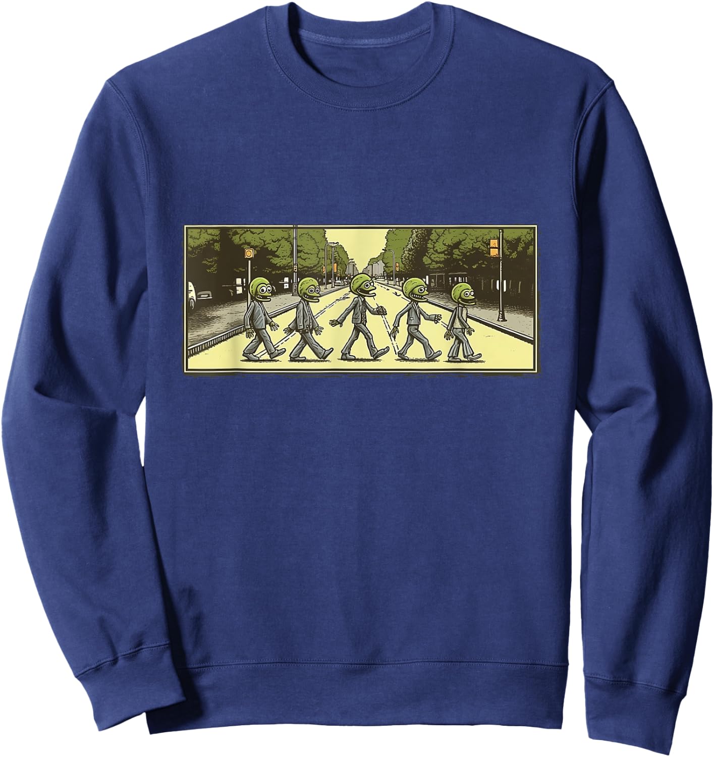 5 Aliens Crossing Abby Road Sweatshirt - Sweatshirt | Navy