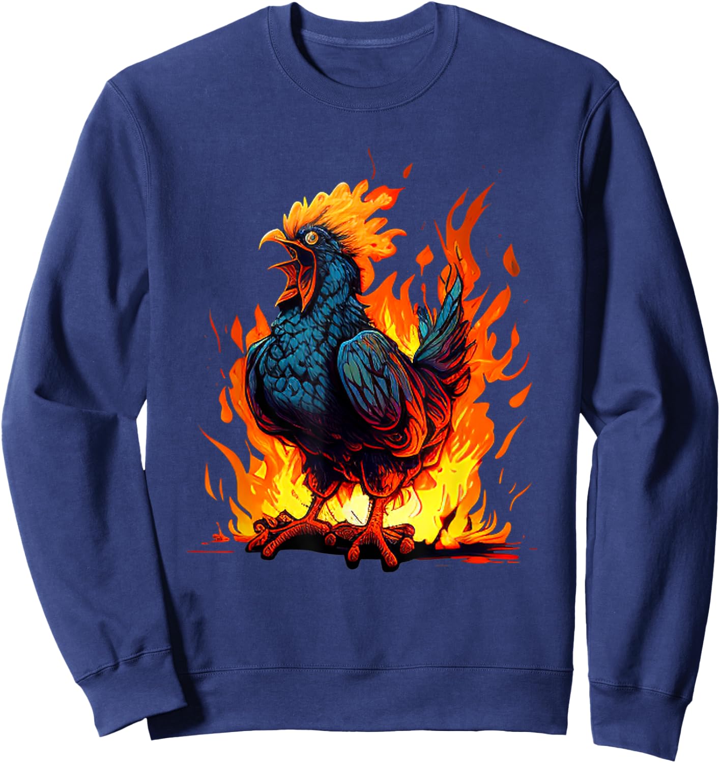 Angry Rooster for Hot Chicken and Hell Roosters Lovers Sweatshirt - Sweatshirt | Navy