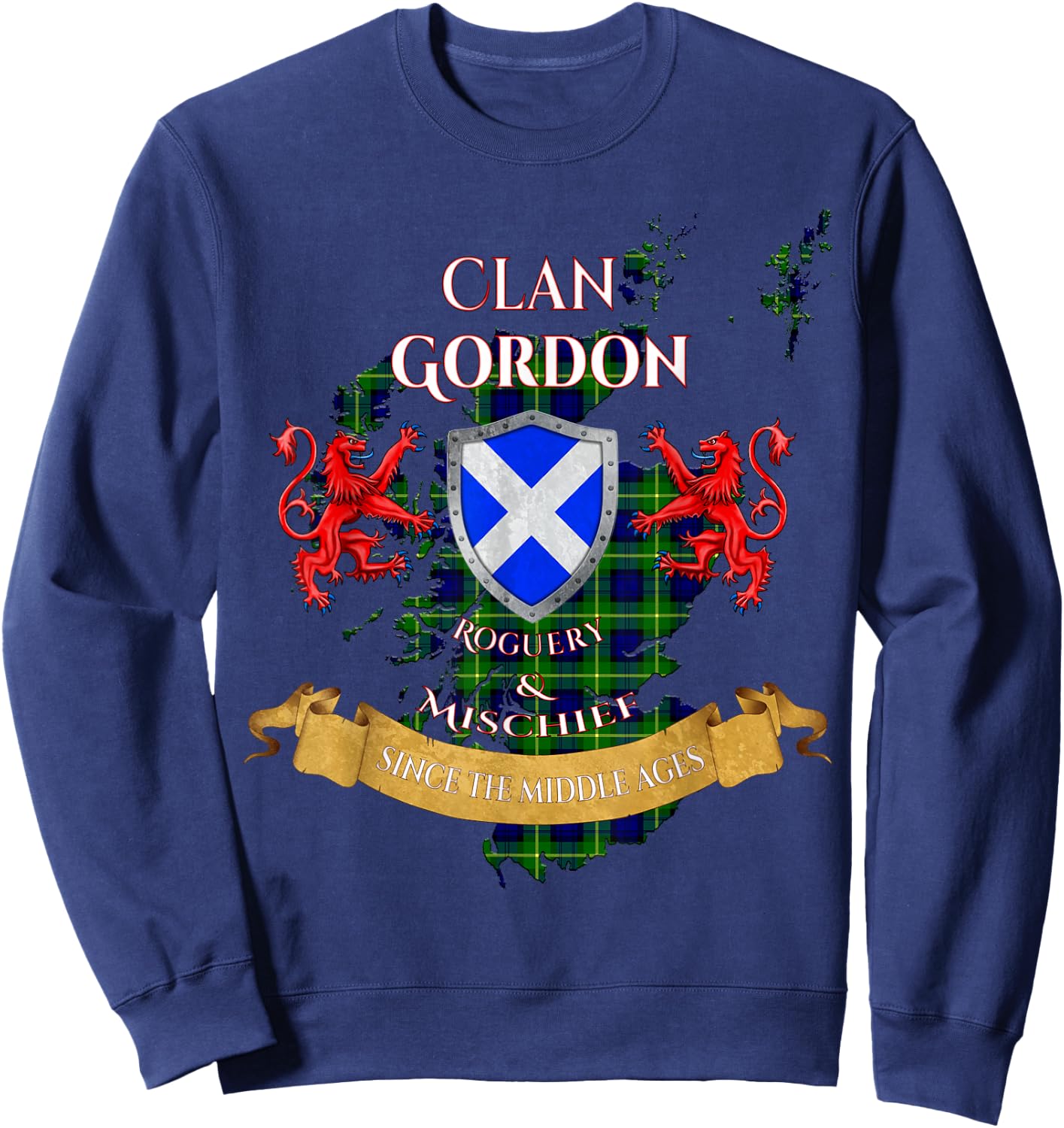 Gordon Scottish Family Clan Middle Ages Mischief Sweatshirt - Sweatshirt | Navy