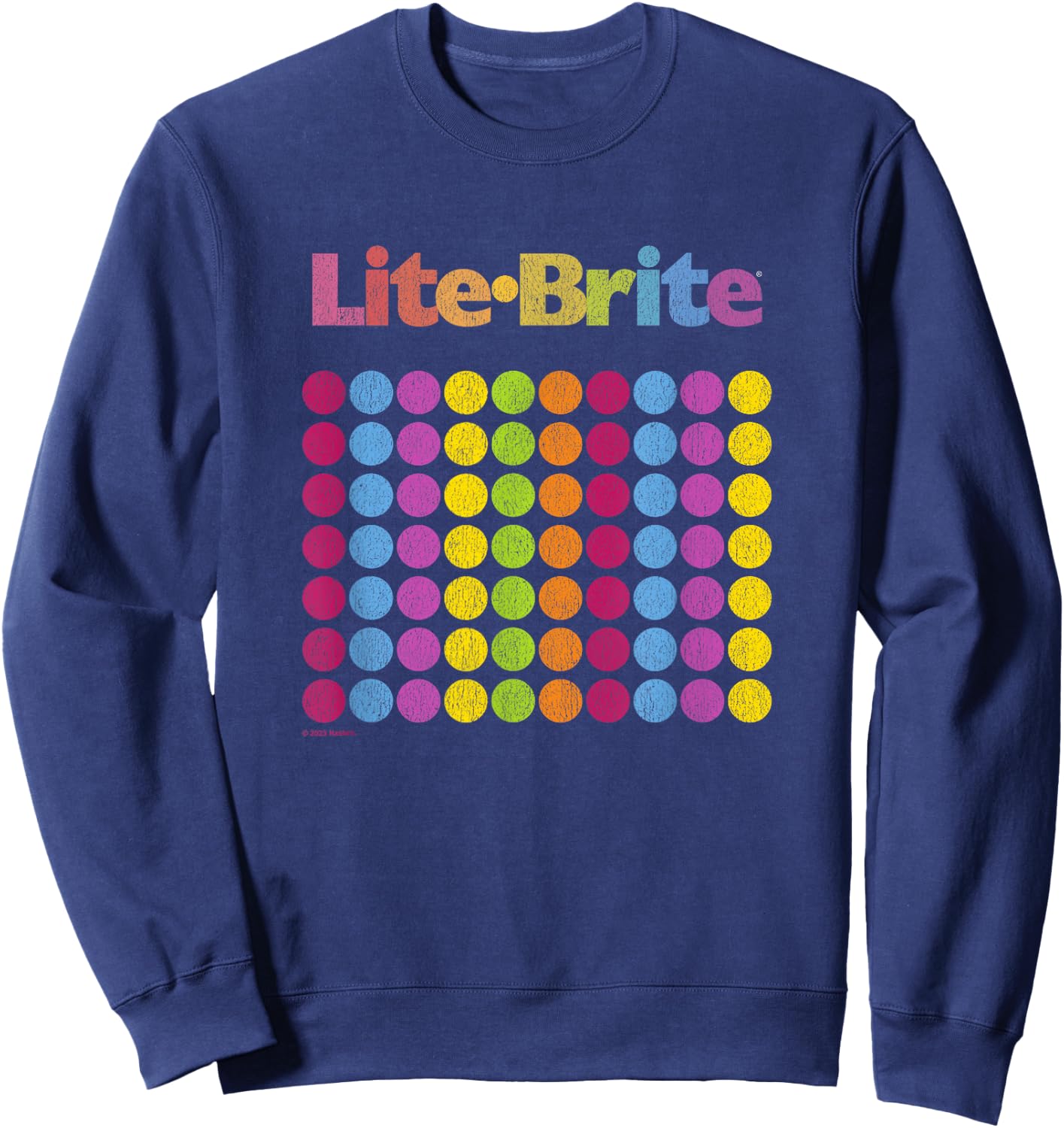 Lite-Brite Classic Toy Vintage Rainbow Dot Retro Grid Logo Sweatshirt - Sweatshirt | Navy