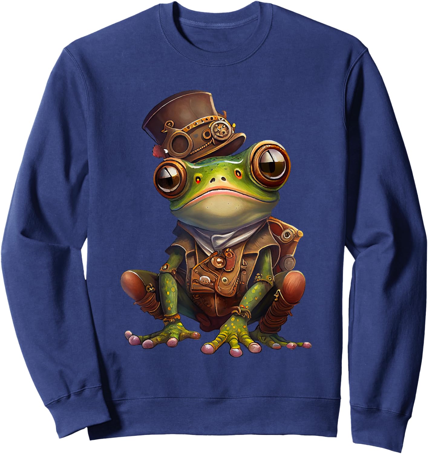 Steampunk frog engines power animals heart and soul Sweatshirt - Sweatshirt | Navy