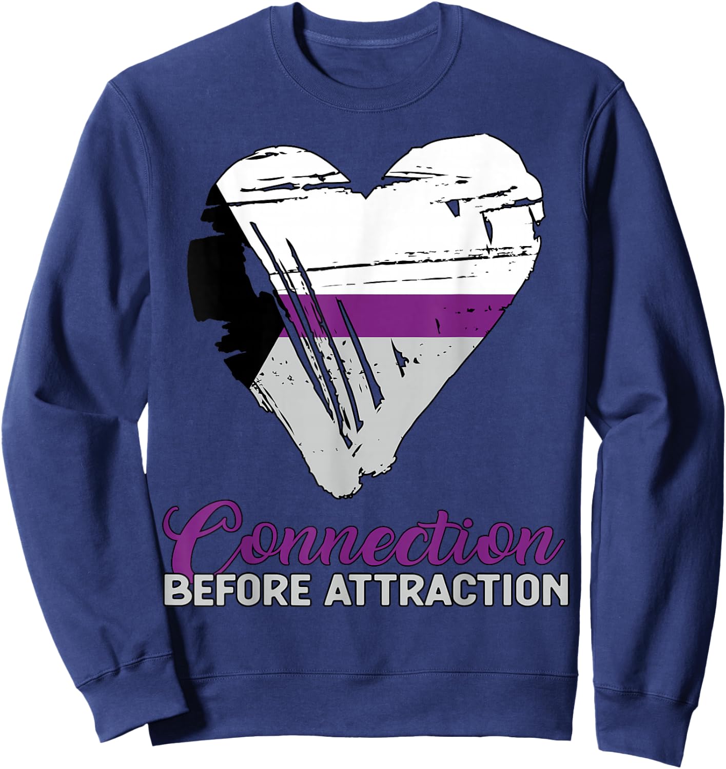 Demisexual Joke Quote Heart Demisexual Flag Sweatshirt - Sweatshirt | Navy
