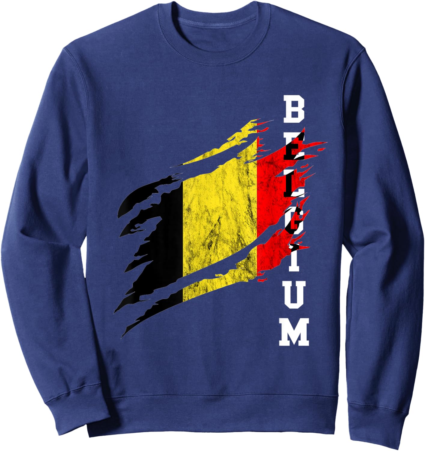 Belgium Heroic Vintage Belgium Flag Belgie Belgian Pride Sweatshirt - Sweatshirt | Navy