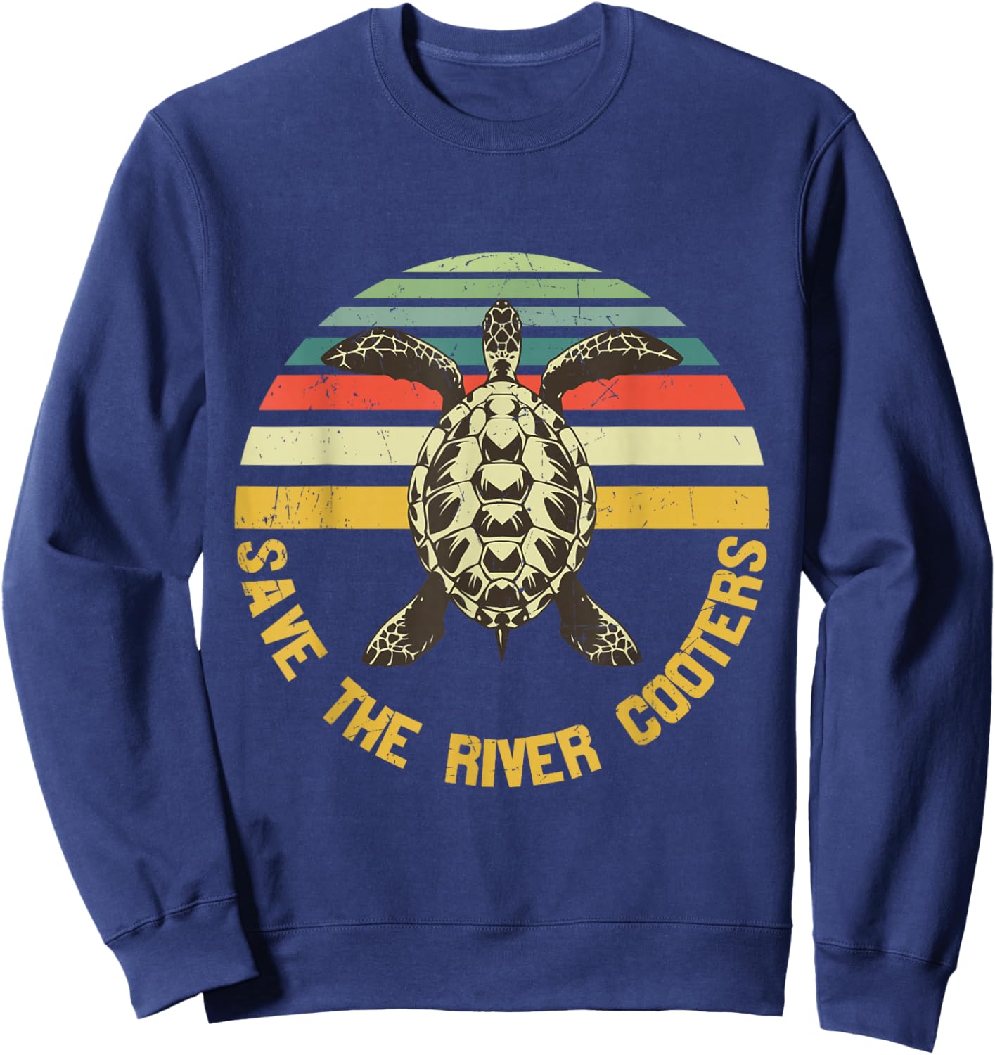 Save the River Cooters Turtles Eco-friendly Sweatshirt - Sweatshirt | Navy