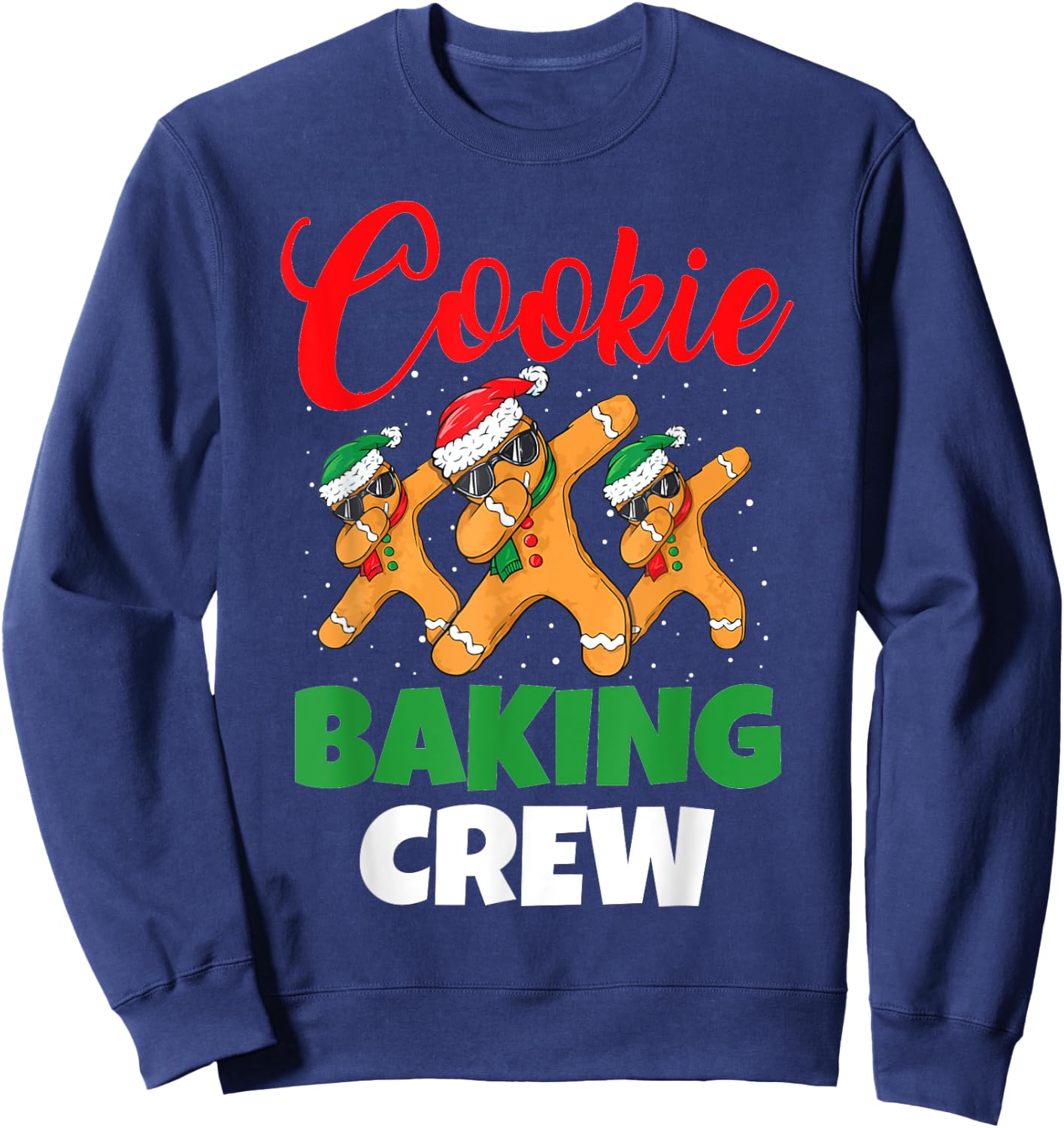 Cookie Baking Crew Dabbing Gingerbread Men Christmas Hats Sweatshirt - Sweatshirt | Navy
