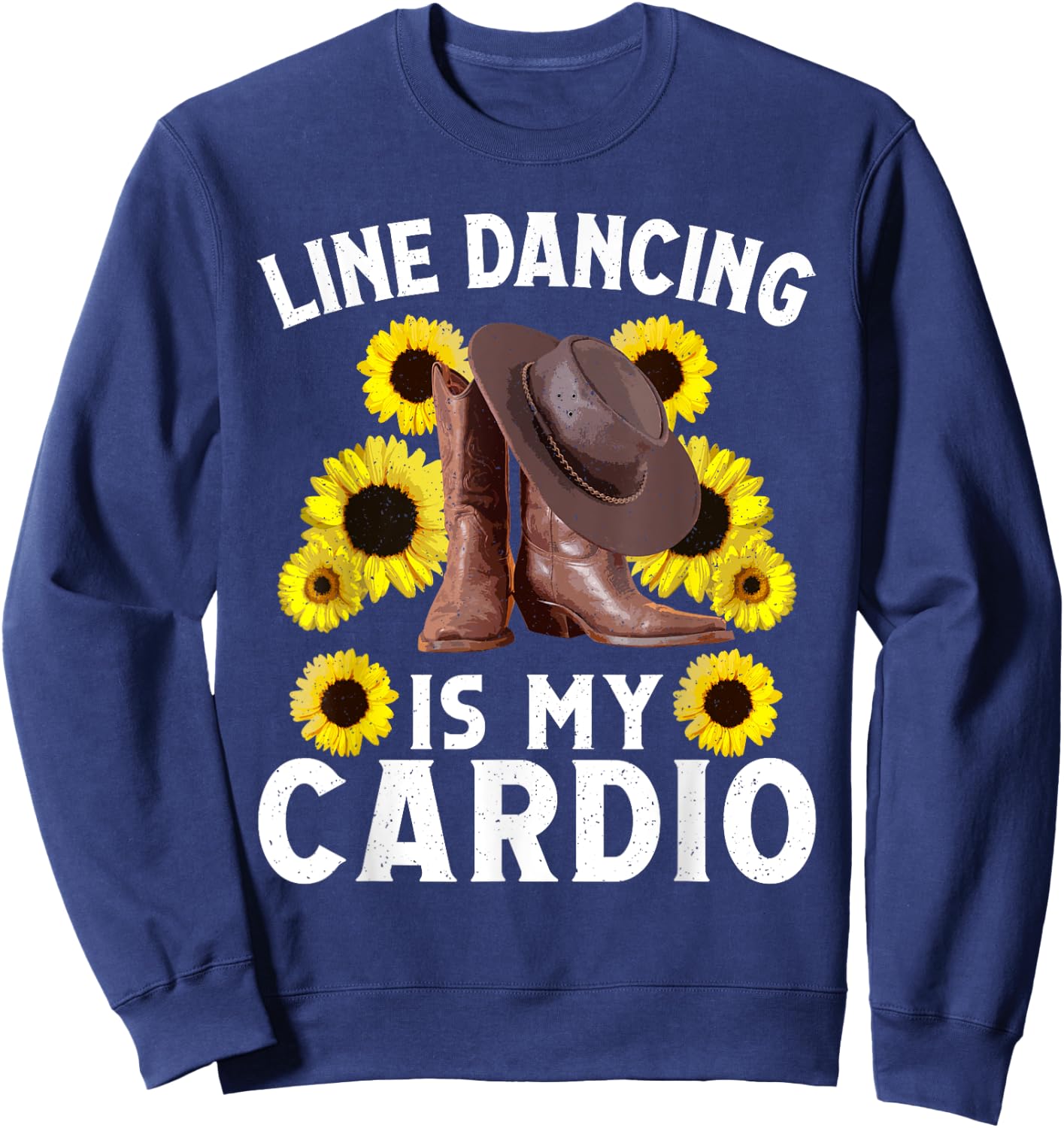 Line Dancing Art Men Country Dancing Rodeo Dancer Sweatshirt - Sweatshirt | Navy