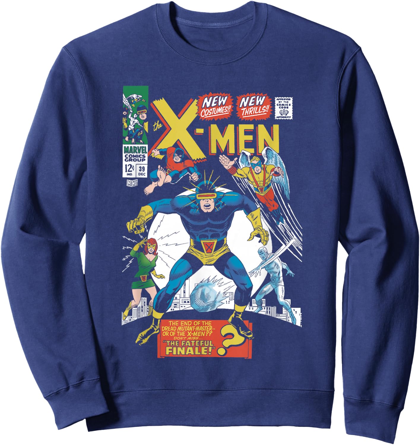Marvel X-Men New Costumes! New Thrills! Vintage Comic Cover Sweatshirt - Sweatshirt | Navy