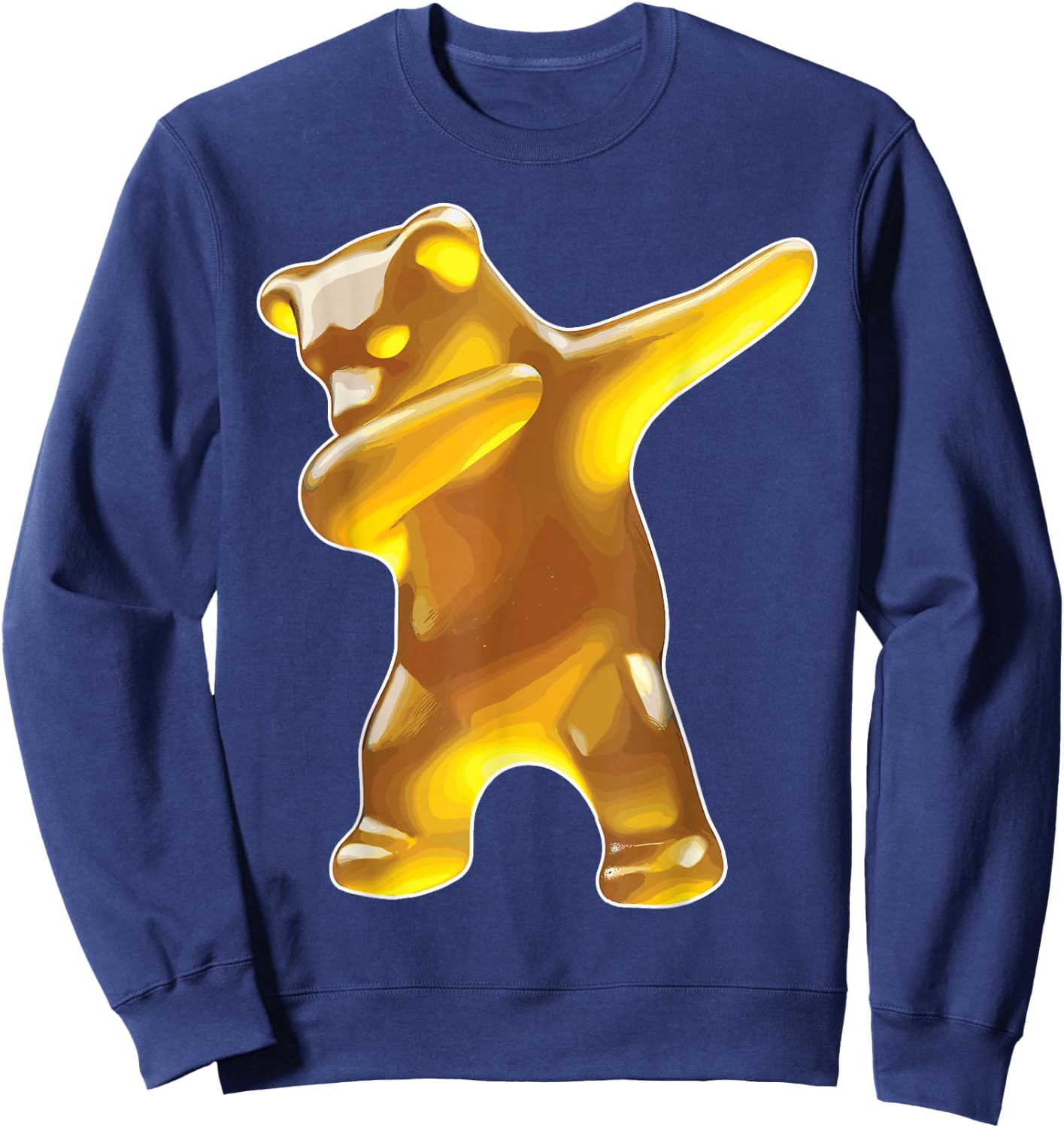 Gummy Bear, Yellow Gummy Bear, Dabbing Gummy Bear Sweatshirt - Sweatshirt | Navy