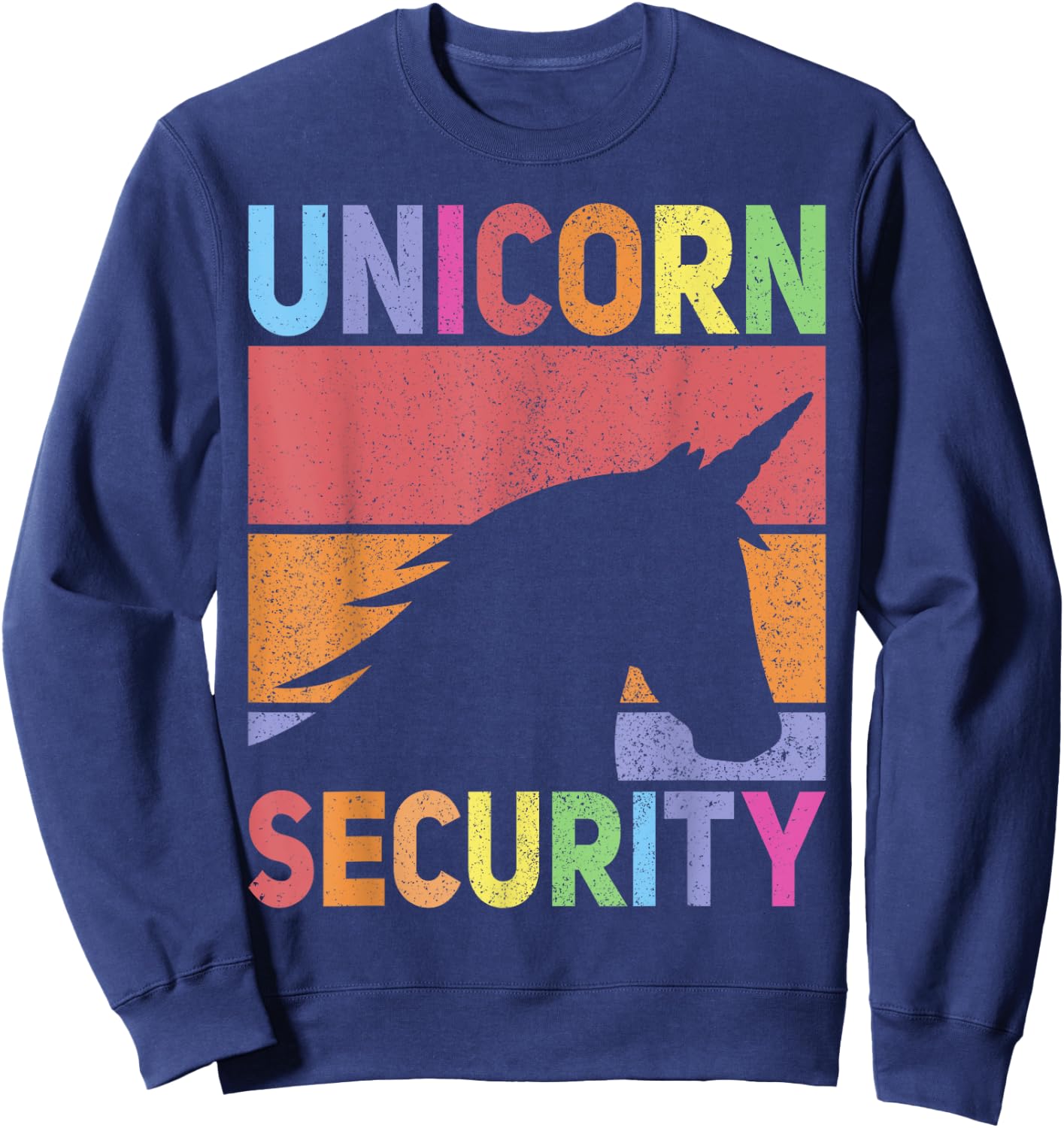 Unicorn Security Retro Unicorn Costume Men Women Unicorn Sweatshirt - Sweatshirt | Navy