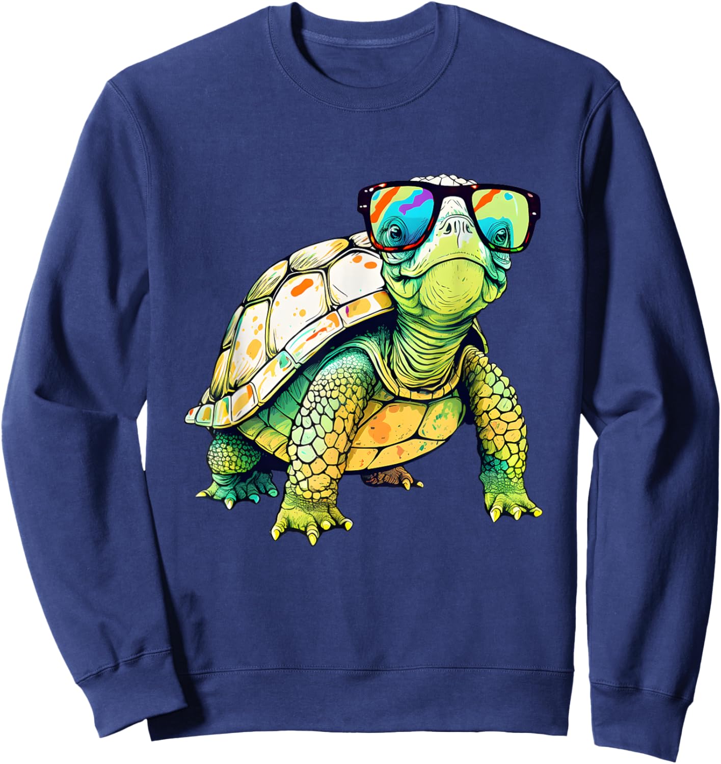 Turtle Colorful Turtle Outfit Turtle Lover Turtle Sweatshirt - Sweatshirt | Navy