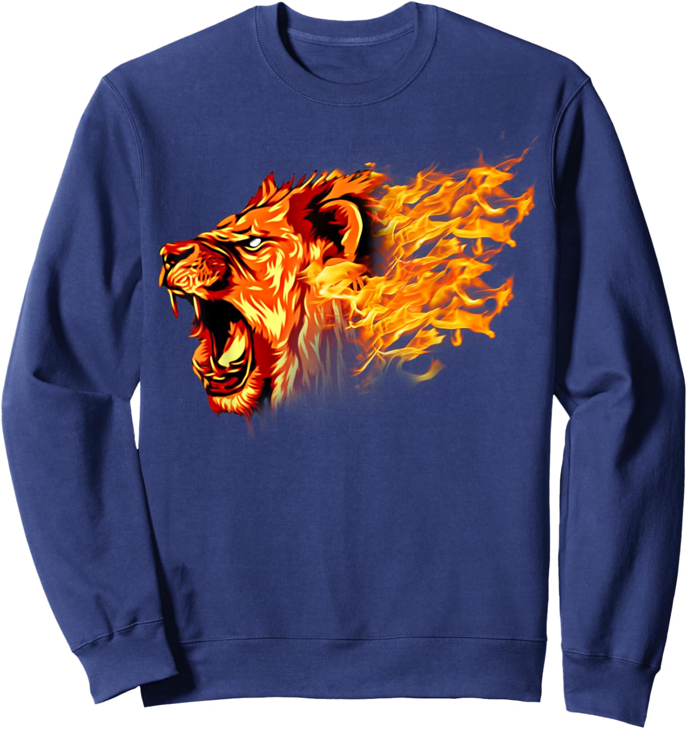 Fiery Leo Lion , Women, Teens & Kids Lion Sweatshirt - Sweatshirt | Navy