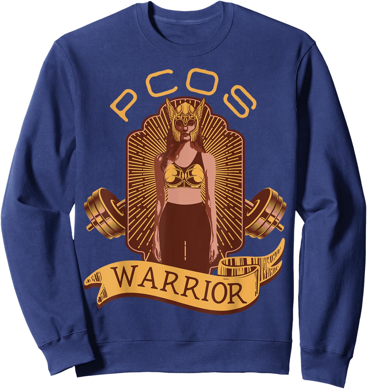 PCOS Awareness Month Exercise Fitness Workout PCOS Warrior Sweatshirt - Sweatshirt | Navy