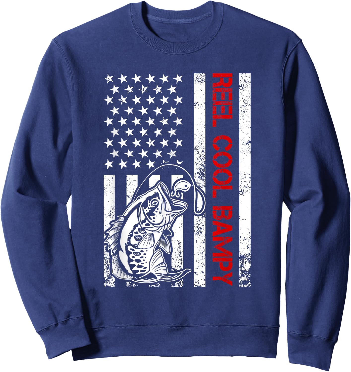Reel Cool Bampy Fishing Funny Grandpa Father's Day Sweatshirt - Sweatshirt | Navy