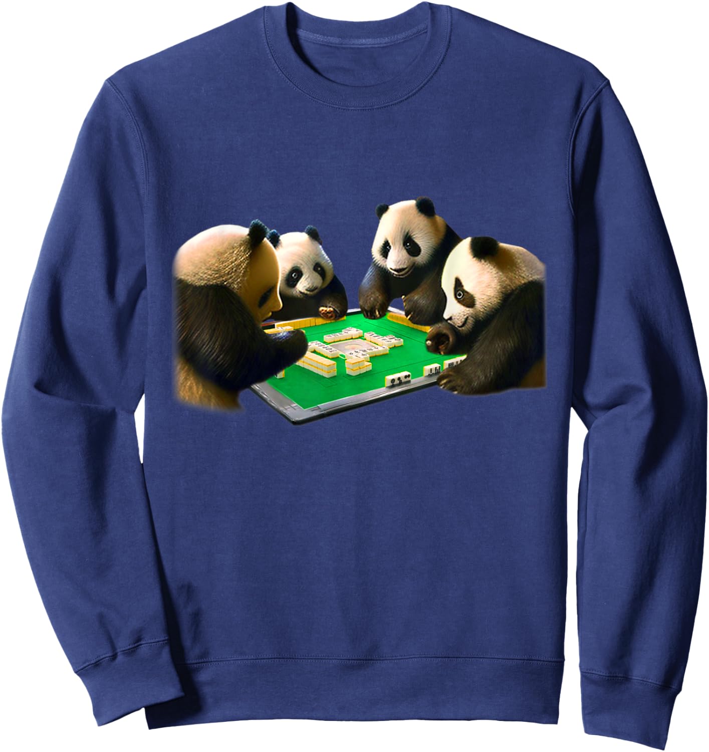 Panda Mahjongg Funny Animal Letters Men's Funny Clothes Funny Goods Present Neta Jakushi Sweatshirt - Sweatshirt | Navy