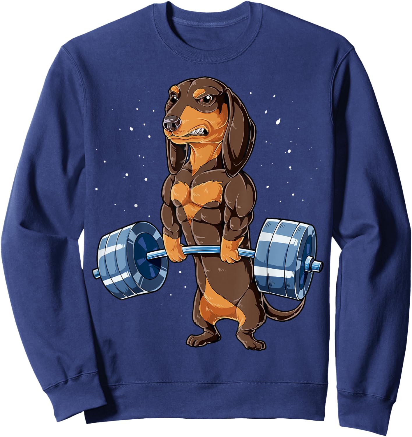 Dachshund Weightlifting Deadlift Men Fitness Gym Workout Sweatshirt - Sweatshirt | Navy